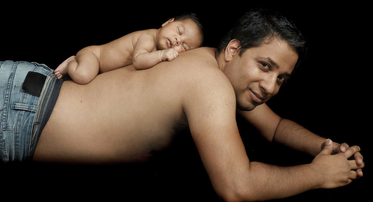 גבר עם תינוק